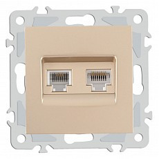 Розетка двойная rj-11 и ethernet rj-45, без рамки arte milano am-206 206.44-1.shampan